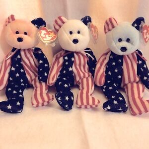 Ty Beanie Babies Patriotic Bears - Red, White, Blue 🇺🇸